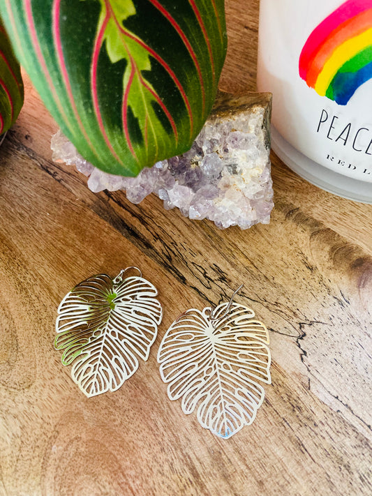 Leaf Earrings (Silver)